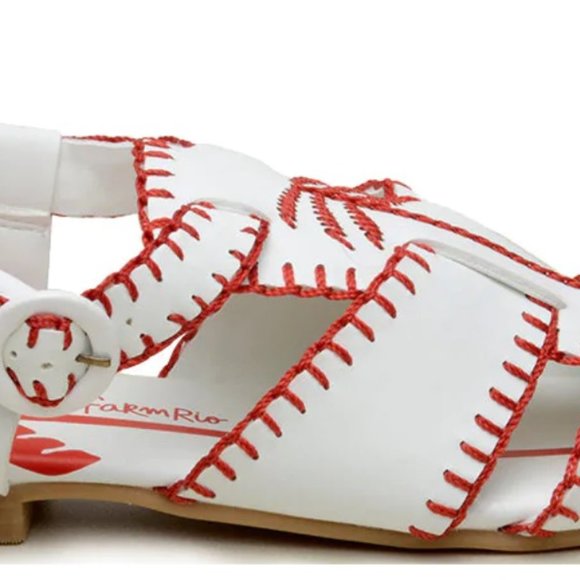 NIB Farm Rio Red Palm Tree Sandal - Picture 3 of 3